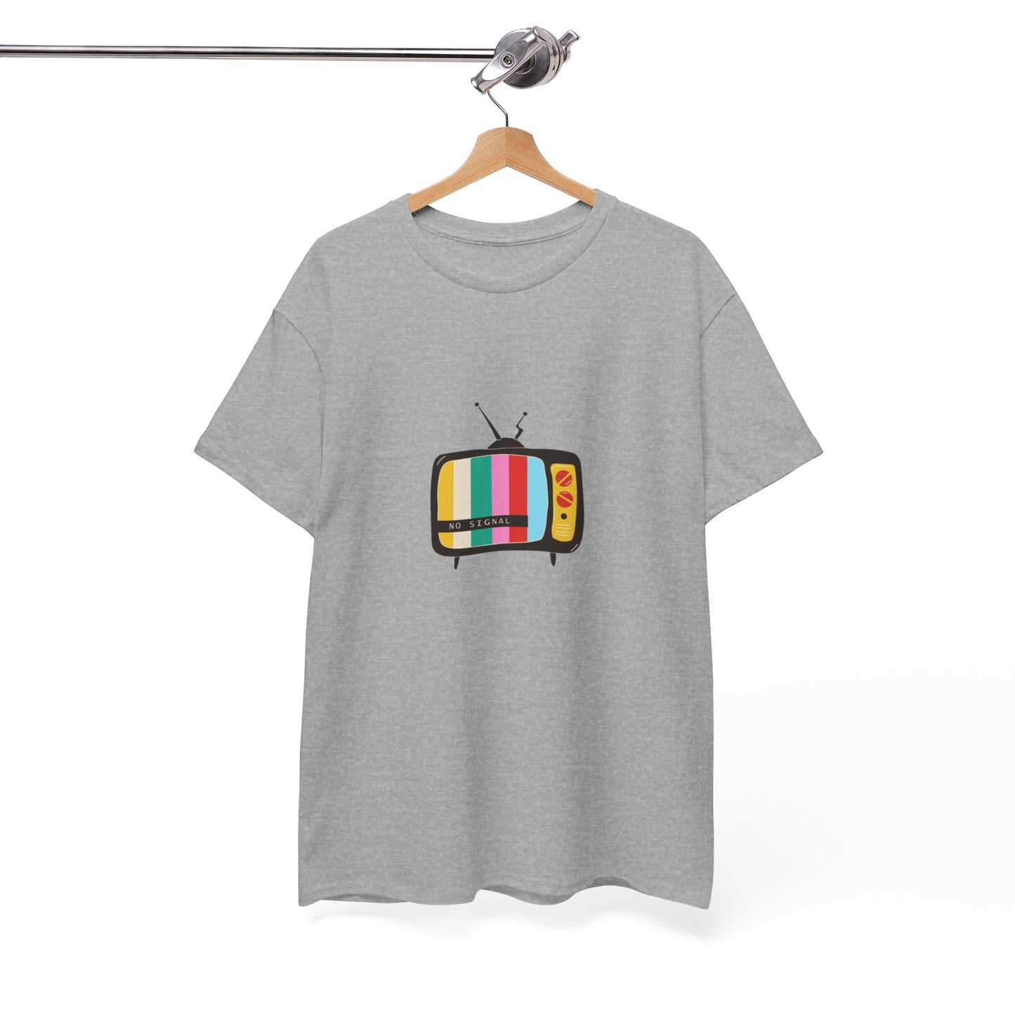 Retro TV Graphic Heavy Cotton Tee, Vintage Style Shirt, Gift for TV Lovers, Casual Wear, Fun Summer Tee, Graphic Tee