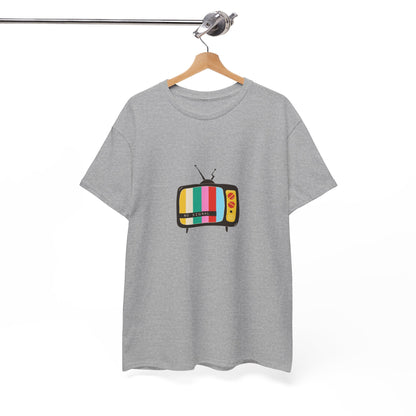 Retro TV Graphic Heavy Cotton Tee, Vintage Style Shirt, Gift for TV Lovers, Casual Wear, Fun Summer Tee, Graphic Tee