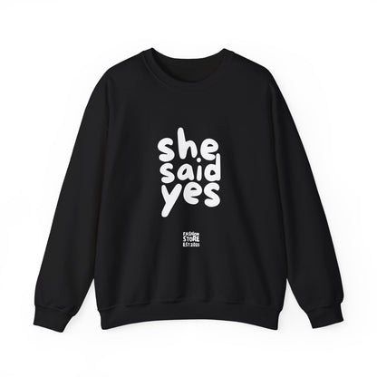 She Said Yes Sweatshirt, Engagement Gift for Bride-to-Be, Cozy Crewneck, Wedding Celebration, Proposal Reminder