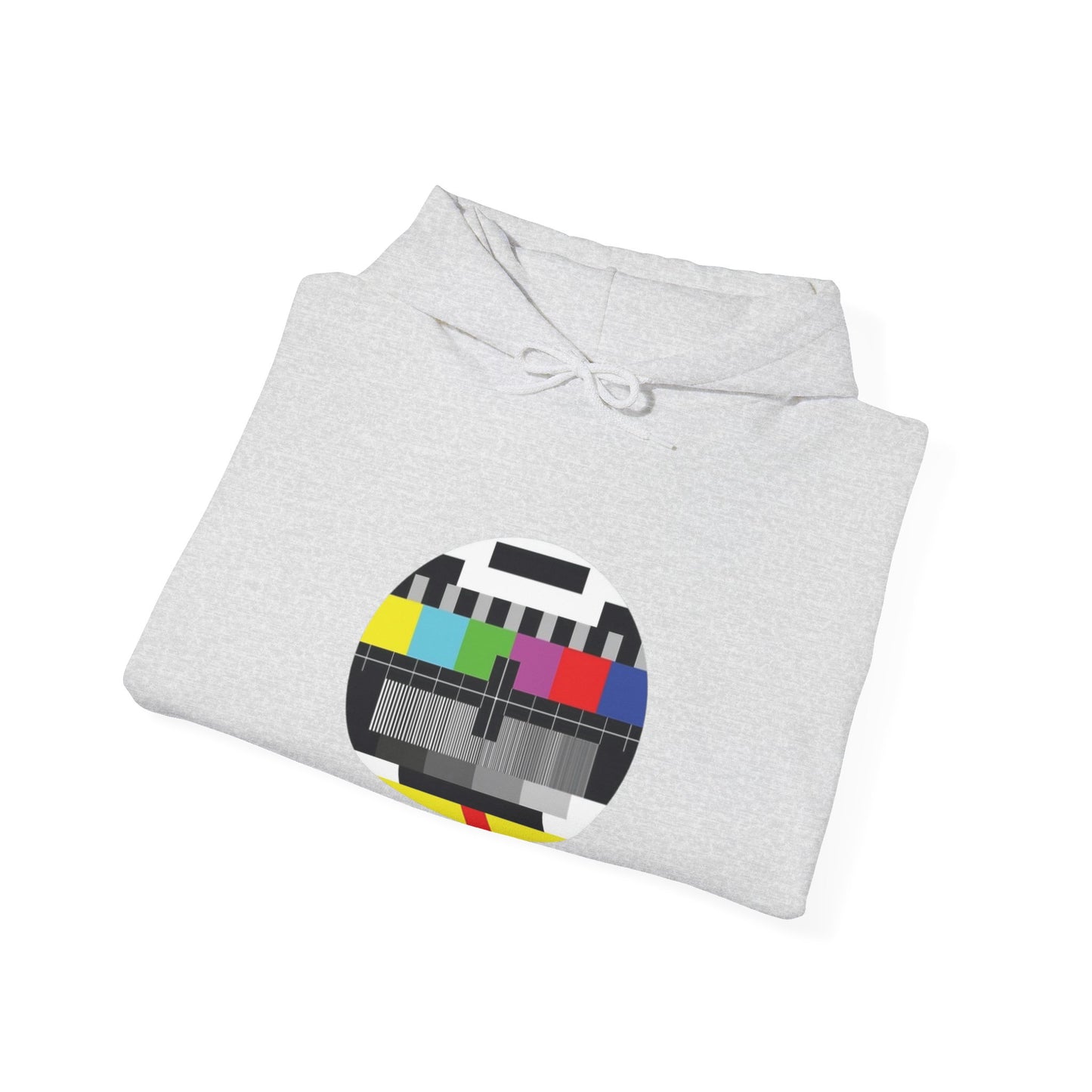 Vintage TV Test Pattern Hoodie, Cozy Unisex Sweatshirt for Home, Unique Gift for Tech Lovers, Retro Apparel, Perfect for Casual Wear