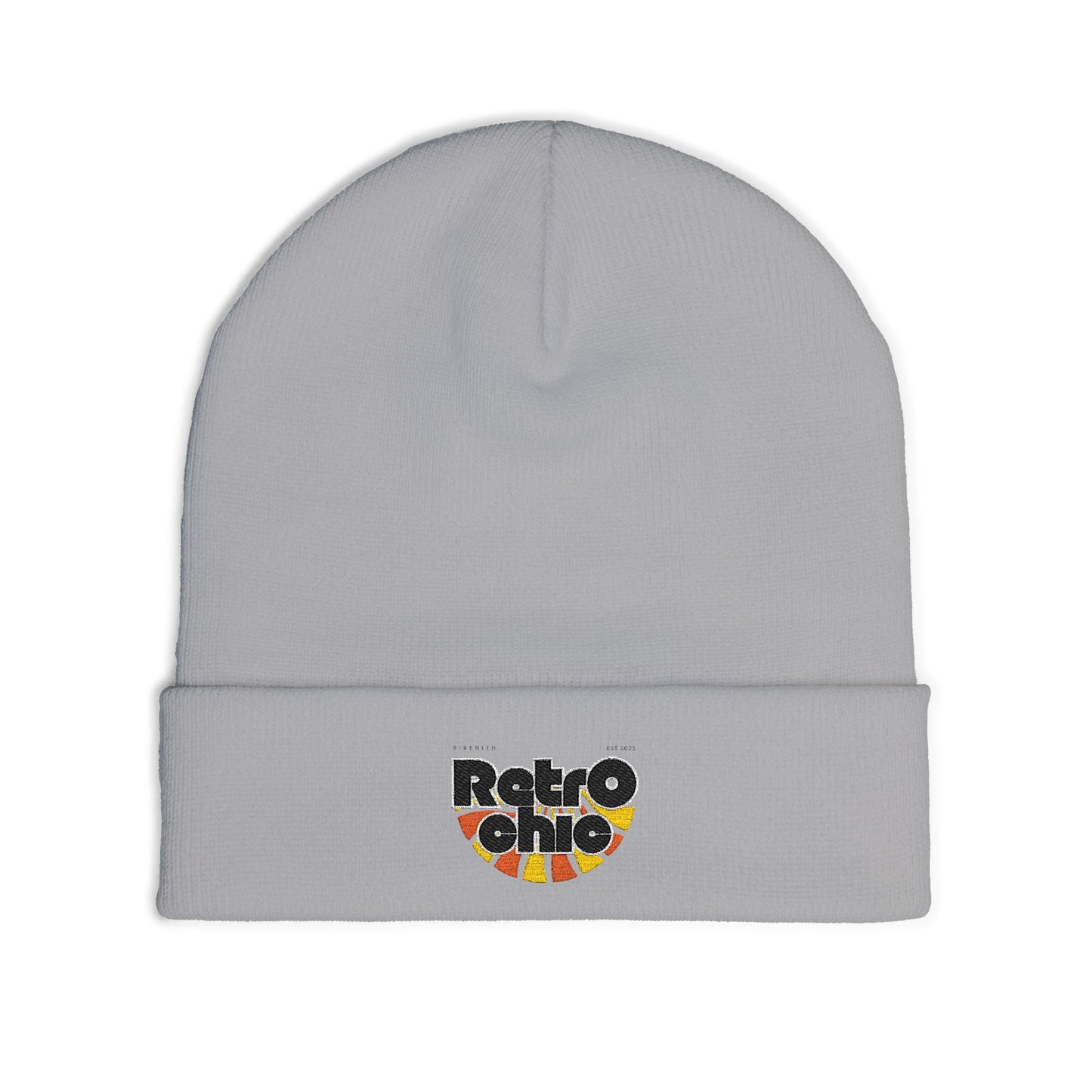 Retro Knit Beanie with Embroidery - Cozy Cap for Winter, Stylish Gift for Him & Her, Perfect for Outdoor Adventures, Holiday Cheer