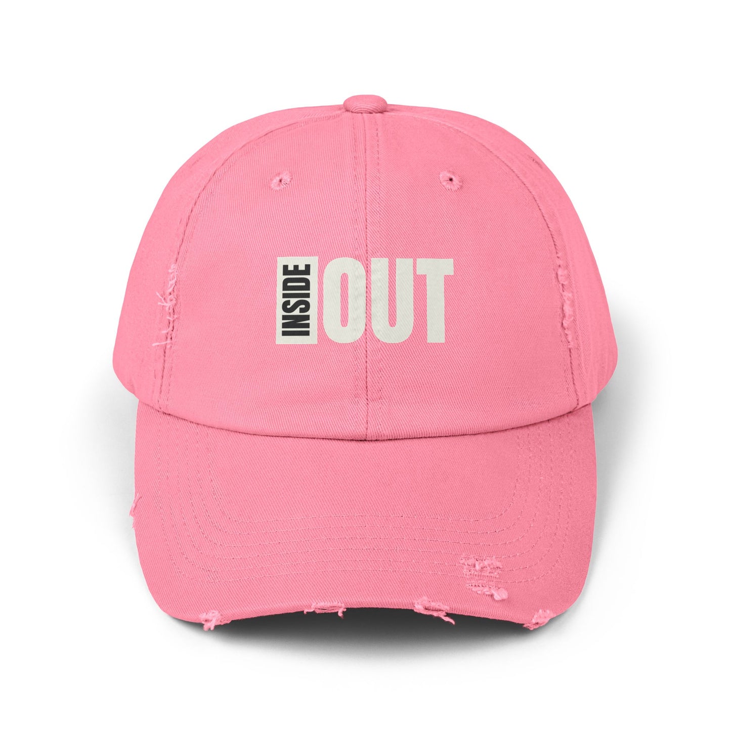 Distressed Cap with 'INSIDE OUT' Design – Trendy Unisex Hat for Casual Wear, Outdoor Adventures, Gifts, Festivals, Everyday Style