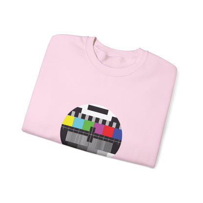 Colorful Retro Test Pattern Sweatshirt, Cozy Graphic Sweater, Unisex Crewneck Apparel, Perfect for Gifting and Everyday Wear