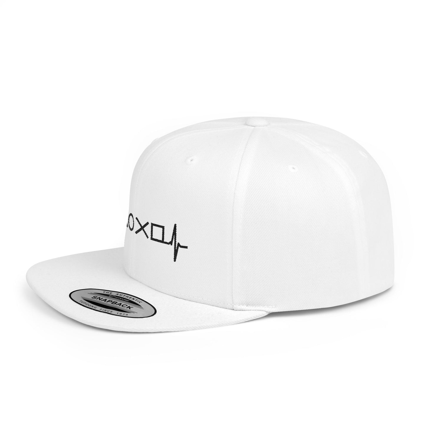 Heartbeat Flat Bill Snapback Hat, Casual Cap, Trendy Accessory, Gift for Music Lovers, Streetwear Style