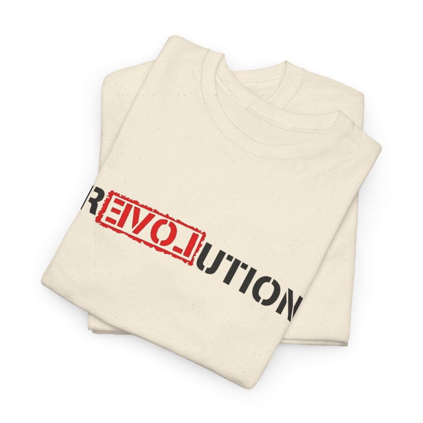 Heavy Cotton Tee with REVO-lution Design - Casual Wear, Statement Shirt, Gift for Activists, Streetwear Essential