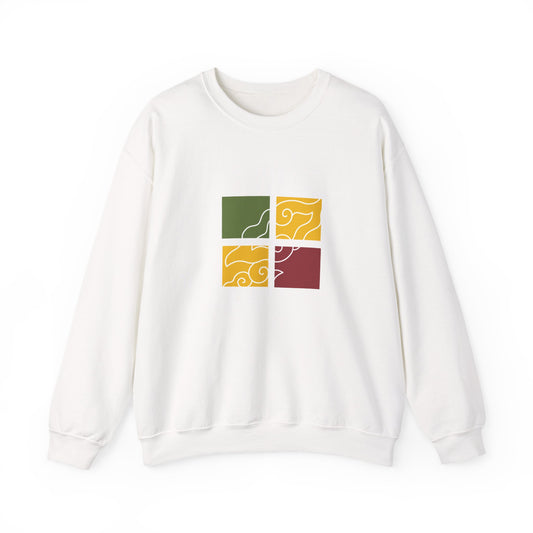Cozy Graphic Crewneck Sweatshirt with Abstract Colors, Unisex Sweatshirt, Fall Fashion, Layering Essentials, Relaxed Vibe, Gift for Her/Him