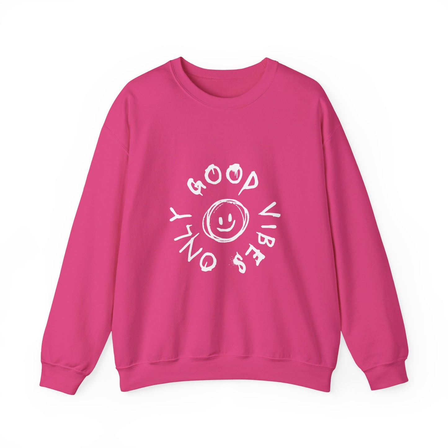 Good Vibes Only Crewneck Sweatshirt - Cozy Unisex Pullover, Perfect Gift for Friends, Casual Wear, Everyday Comfort