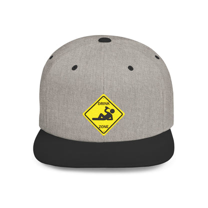 Playful Safety Symbol Flat Bill Snapback Hat, Trendy Cap for Outdoor Lovers, Perfect Gift for Construction Workers, Unique Hats