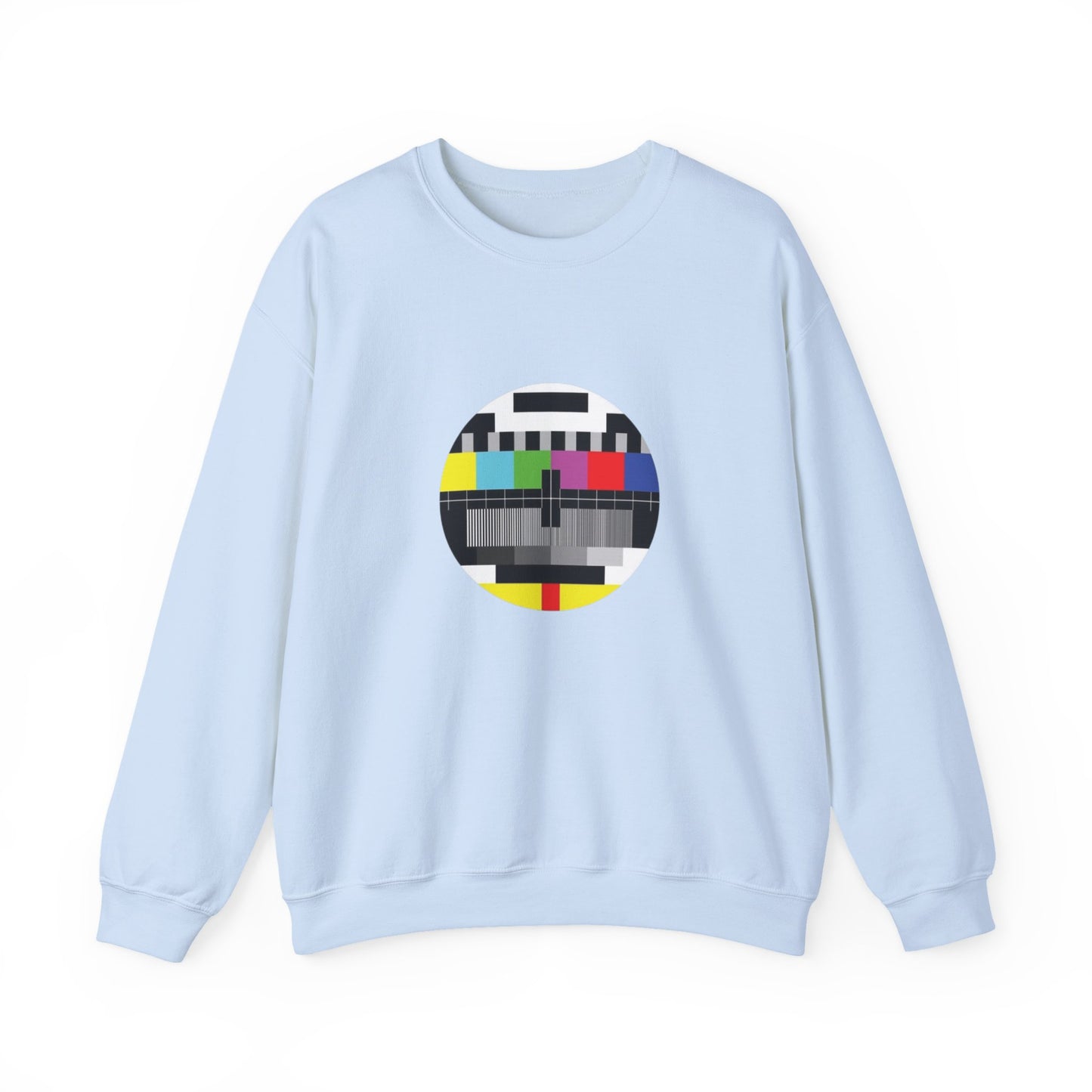 Colorful Retro Test Pattern Sweatshirt, Cozy Graphic Sweater, Unisex Crewneck Apparel, Perfect for Gifting and Everyday Wear