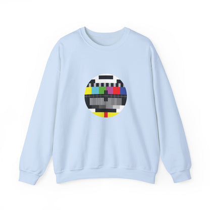 Colorful Retro Test Pattern Sweatshirt, Cozy Graphic Sweater, Unisex Crewneck Apparel, Perfect for Gifting and Everyday Wear