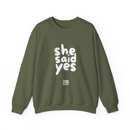 She Said Yes Sweatshirt, Engagement Gift for Bride-to-Be, Cozy Crewneck, Wedding Celebration, Proposal Reminder