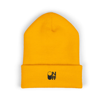 Embroidered Classic Cuffed Beanie - Yellow Outdoor Cap, Winter Beanie, Gift for Him/Her, Cozy Hat, Casual Wear