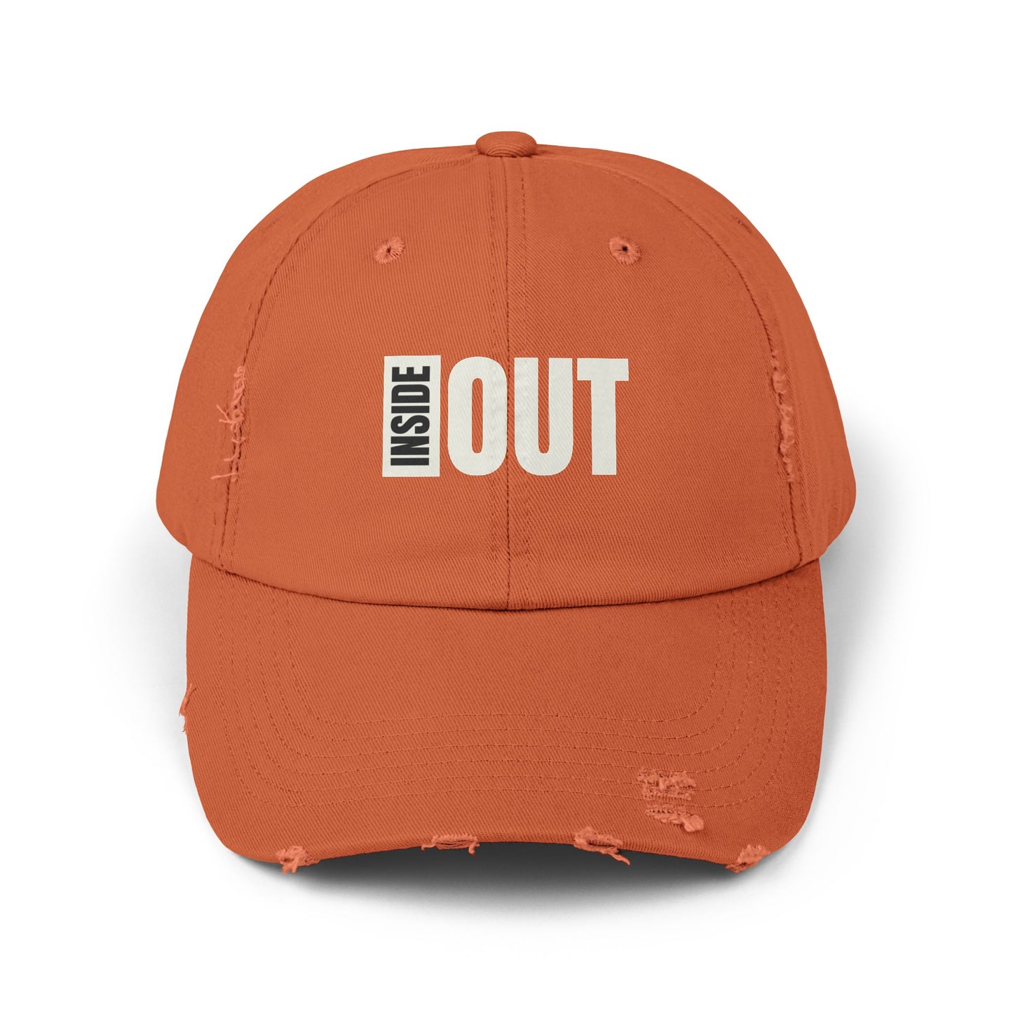 Distressed Cap with 'INSIDE OUT' Design – Trendy Unisex Hat for Casual Wear, Outdoor Adventures, Gifts, Festivals, Everyday Style