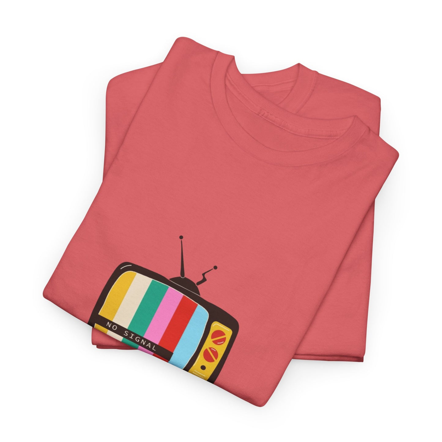 Retro TV Graphic Heavy Cotton Tee, Vintage Style Shirt, Gift for TV Lovers, Casual Wear, Fun Summer Tee, Graphic Tee