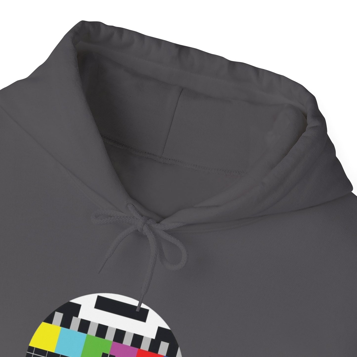 Vintage TV Test Pattern Hoodie, Cozy Unisex Sweatshirt for Home, Unique Gift for Tech Lovers, Retro Apparel, Perfect for Casual Wear