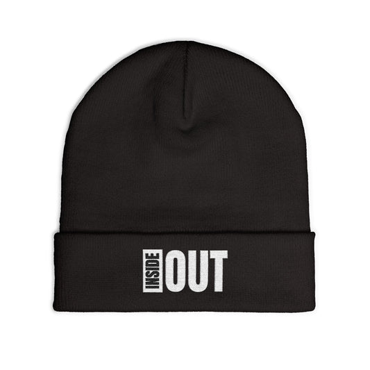 Cozy Knit Beanie with 'INSIDE OUT' Embroidery | Winter Hat, Gift, Fashion Accessory, Everyday Wear, Unisex Beanie