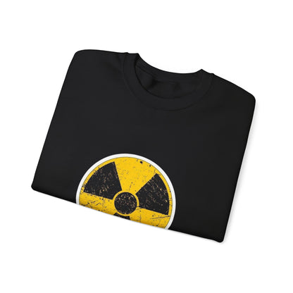 Radiation Symbol Sweatshirt, Vintage Crewneck, Unisex Cozy Attire, Casual Everyday Wear, Perfect Gift for Geek Culture