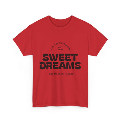 Sweet Dreams Heavy Cotton Tee, Cozy Sleep Shirt, Funny Sleepwear, Gift for Sleep Lovers, Birthday Pajama Top, Unisex T-Shirt