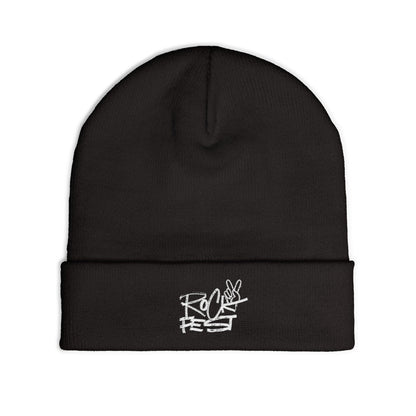 Cozy Embroidered Knit Beanie, Winter Hat, Gift for Her, Beanie with Design, Trendy Knitted Cap