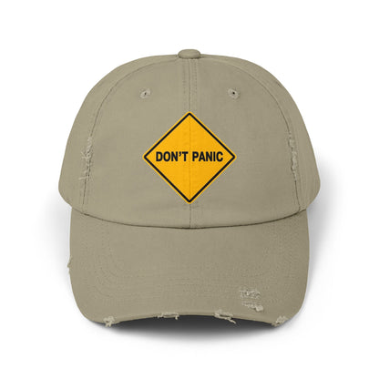 Don't Panic Distressed Cap, Unisex Funny Cap, Casual Hat for Daily Wear, Gift for Friends, Cool Accessory