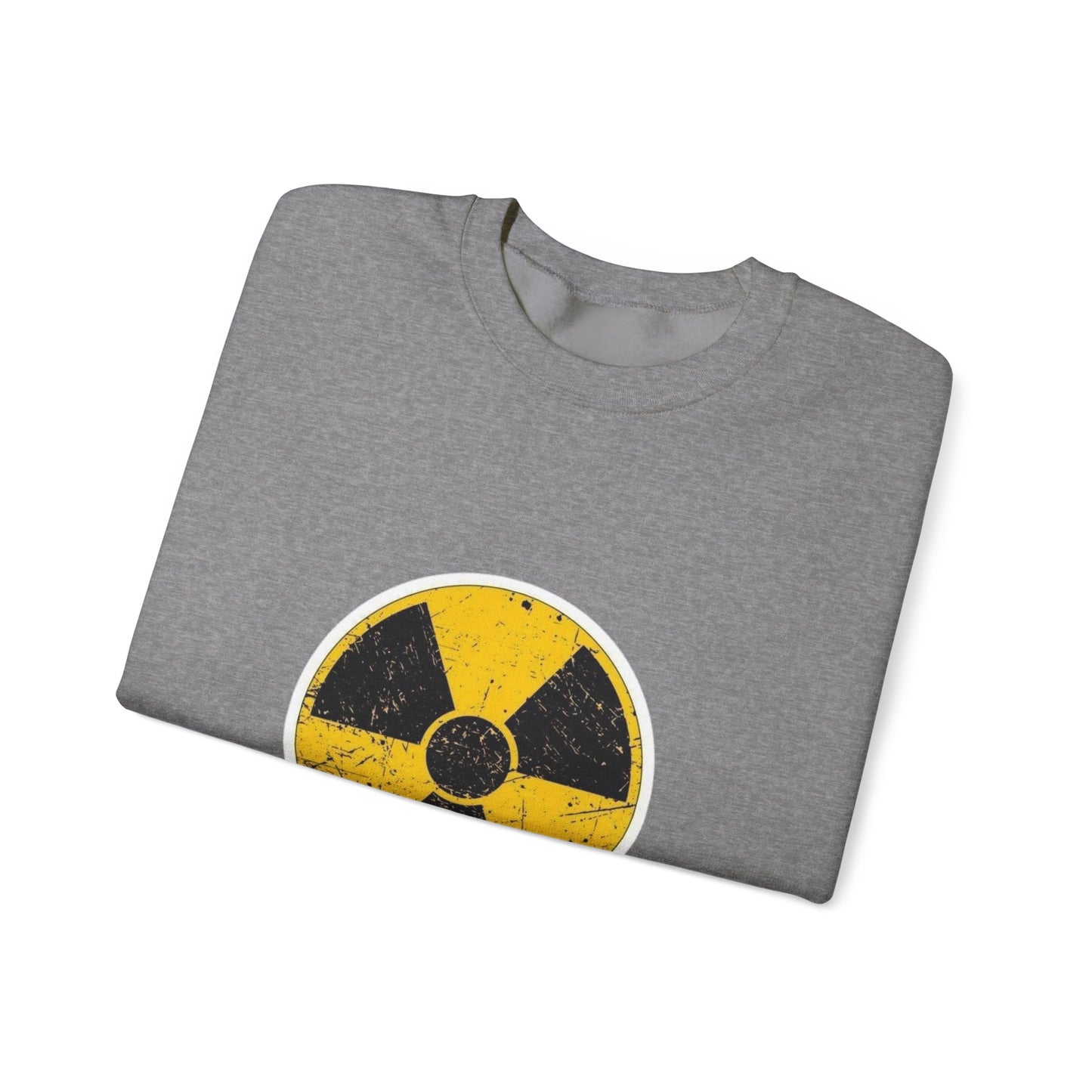 Radiation Symbol Sweatshirt, Vintage Crewneck, Unisex Cozy Attire, Casual Everyday Wear, Perfect Gift for Geek Culture
