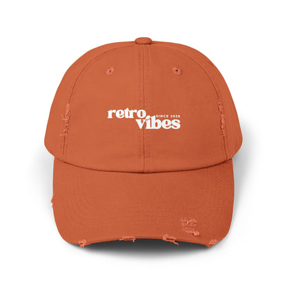 Retro Vibes Distressed Unisex Cap, Vintage Baseball Hat, Streetwear Accessory, Casual Headwear, Perfect for Festivals and Daily Wear