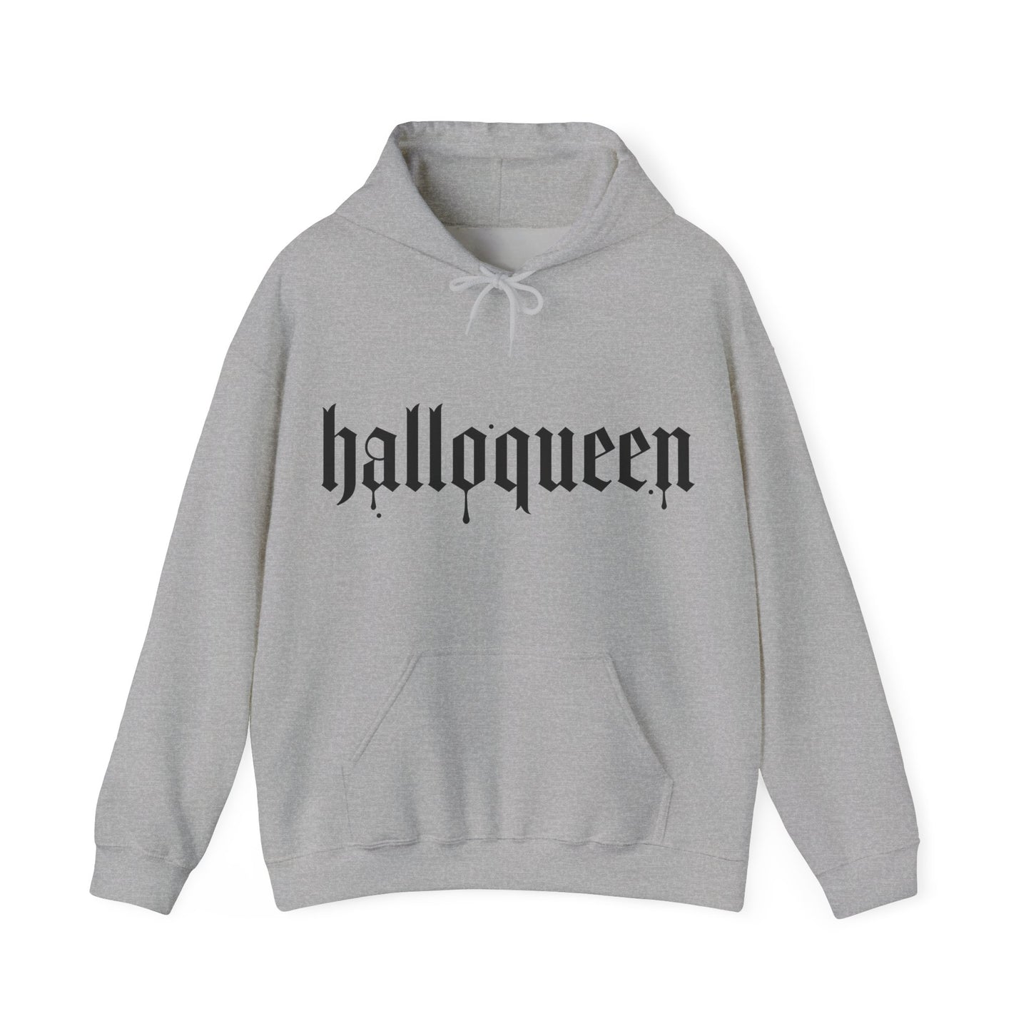 Halloween Hooded Sweatshirt, Halloqueen Pullover, Unisex Fall Apparel, Cozy Halloween Outfit, Spooky Season Gift