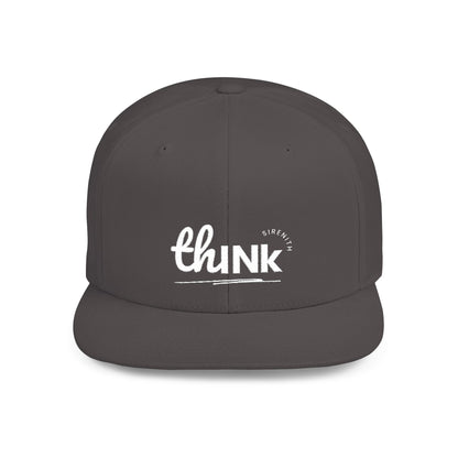 Trendy Snapback Hat, Casual Cap, Adjustable Flat Bill, Gift for Him, Streetwear Essential, Think Hat, Cool Accessories