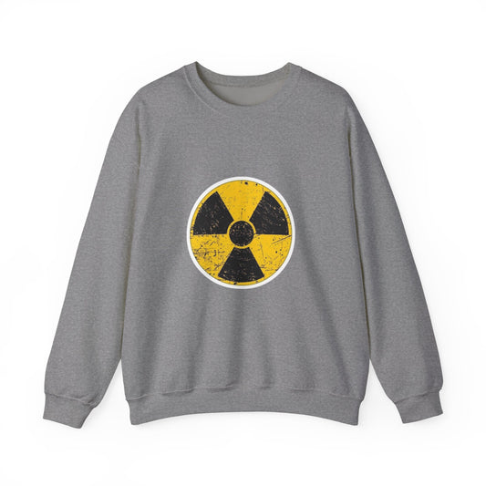 Radiation Symbol Sweatshirt, Vintage Crewneck, Unisex Cozy Attire, Casual Everyday Wear, Perfect Gift for Geek Culture