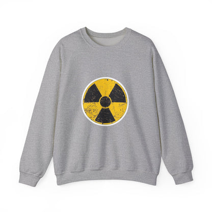 Radiation Symbol Sweatshirt, Vintage Crewneck, Unisex Cozy Attire, Casual Everyday Wear, Perfect Gift for Geek Culture