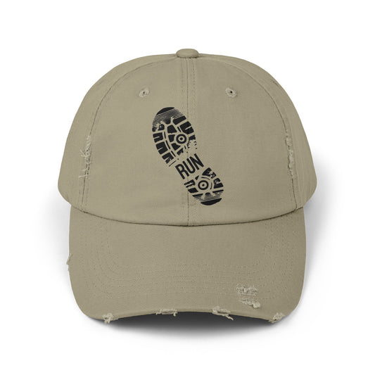 Unisex Distressed Running Cap – Vintage Athletic Hat for Runners, Casual Wear, Gift for Fitness Enthusiasts, Outdoor Activities