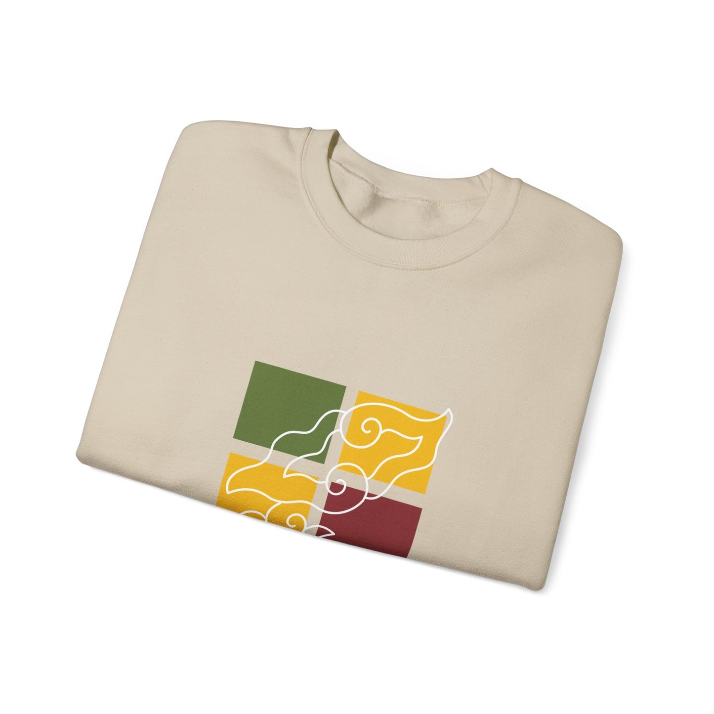 Cozy Graphic Crewneck Sweatshirt with Abstract Colors, Unisex Sweatshirt, Fall Fashion, Layering Essentials, Relaxed Vibe, Gift for Her/Him