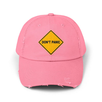 Don't Panic Distressed Cap, Unisex Funny Cap, Casual Hat for Daily Wear, Gift for Friends, Cool Accessory