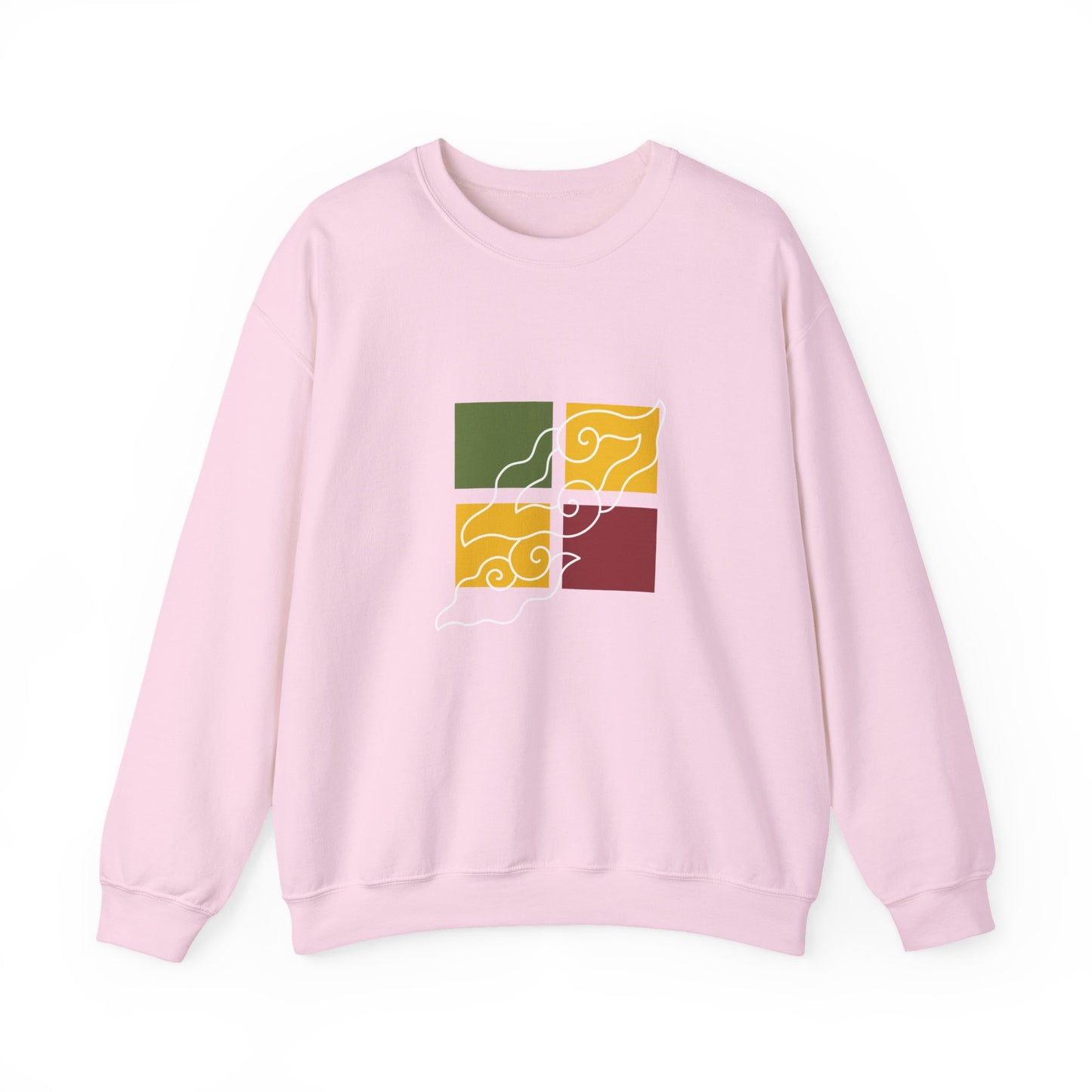 Cozy Graphic Crewneck Sweatshirt with Abstract Colors, Unisex Sweatshirt, Fall Fashion, Layering Essentials, Relaxed Vibe, Gift for Her/Him