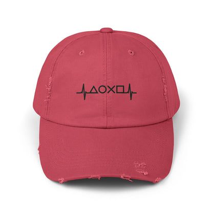 Stylish Unisex Distressed Cap with Unique Pulse Design | Casual Wear, Gift for Music Lovers, Trendy Accessory, Everyday Comfort