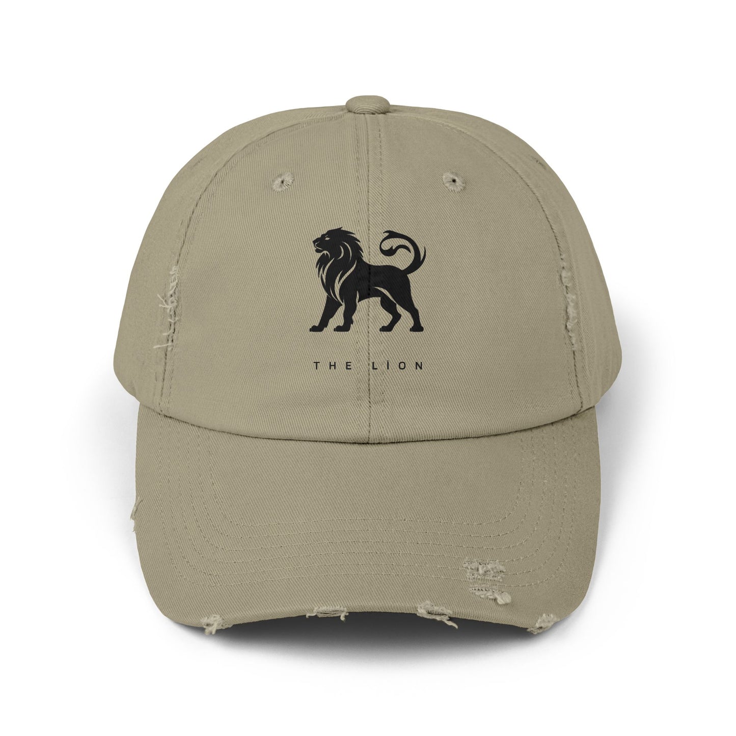 Youthful Distressed Cap with Lion Design, Trendy Hat for Animal Lovers, Casual Summer Accessory, Perfect Gift for Birthdays and Holidays