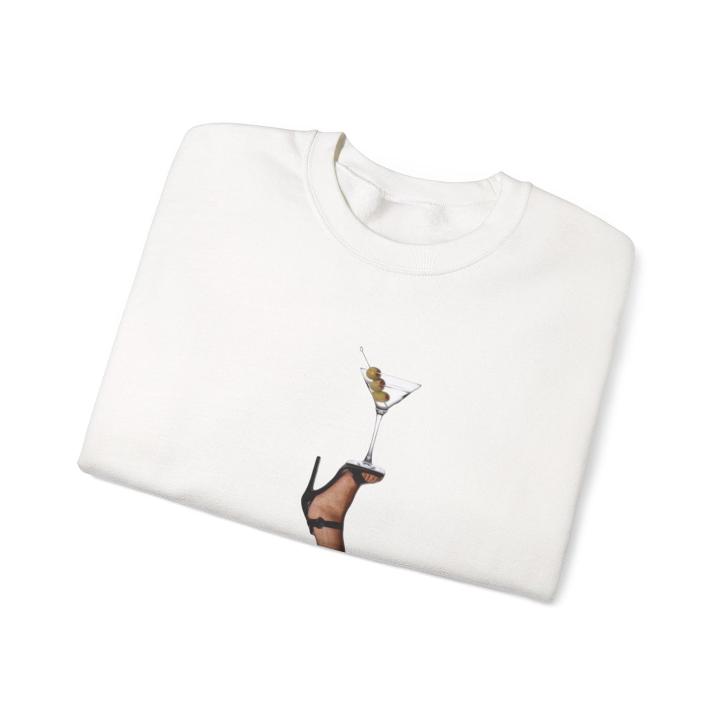 Chic Martini Legs Sweatshirt, Fashion Forward, Cocktail Party Attire, Cozy Unisex Crewneck, Gifts for Her