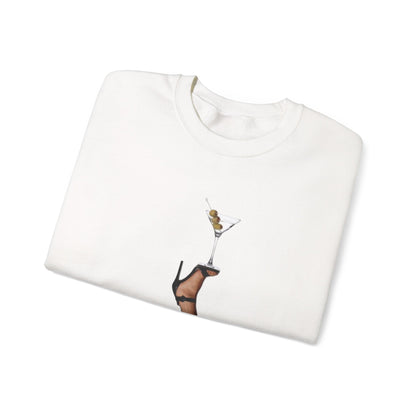 Chic Martini Legs Sweatshirt, Fashion Forward, Cocktail Party Attire, Cozy Unisex Crewneck, Gifts for Her