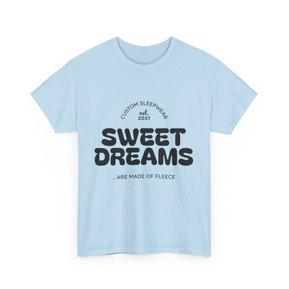 Sweet Dreams Heavy Cotton Tee, Cozy Sleep Shirt, Funny Sleepwear, Gift for Sleep Lovers, Birthday Pajama Top, Unisex T-Shirt