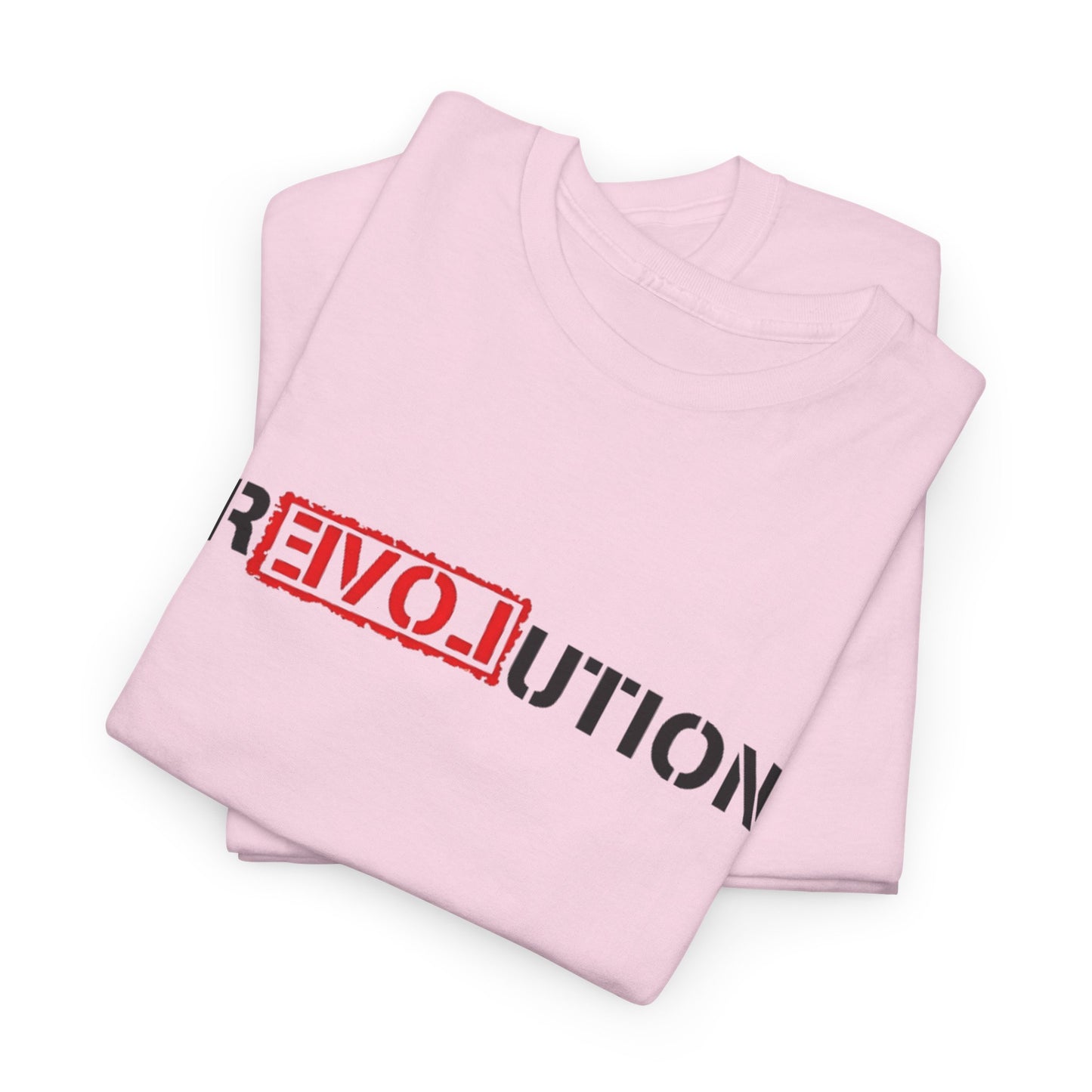 Heavy Cotton Tee with REVO-lution Design - Casual Wear, Statement Shirt, Gift for Activists, Streetwear Essential