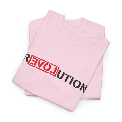 Heavy Cotton Tee with REVO-lution Design - Casual Wear, Statement Shirt, Gift for Activists, Streetwear Essential