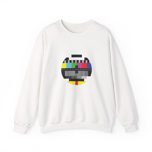 Colorful Retro Test Pattern Sweatshirt, Cozy Graphic Sweater, Unisex Crewneck Apparel, Perfect for Gifting and Everyday Wear
