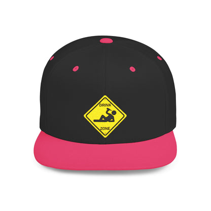 Playful Safety Symbol Flat Bill Snapback Hat, Trendy Cap for Outdoor Lovers, Perfect Gift for Construction Workers, Unique Hats