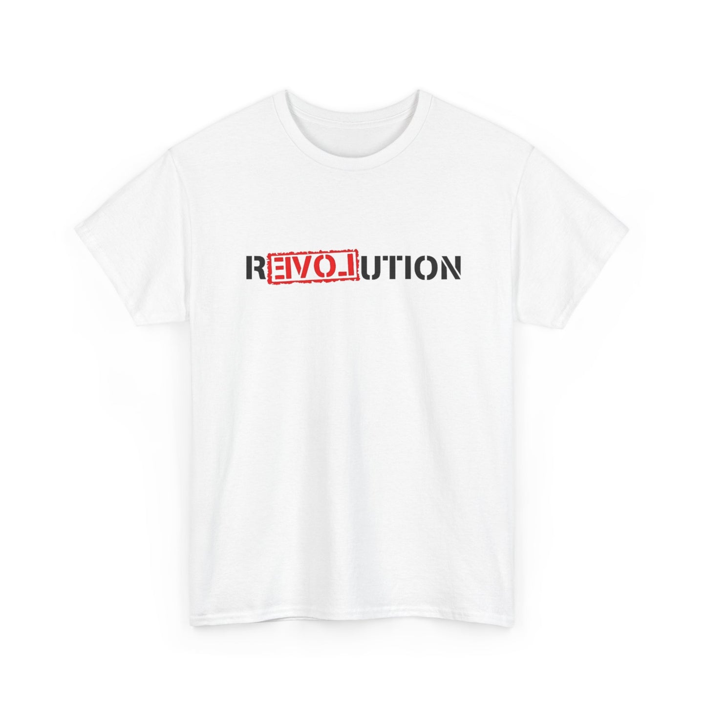 Heavy Cotton Tee with REVO-lution Design - Casual Wear, Statement Shirt, Gift for Activists, Streetwear Essential