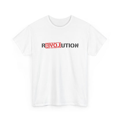 Heavy Cotton Tee with REVO-lution Design - Casual Wear, Statement Shirt, Gift for Activists, Streetwear Essential