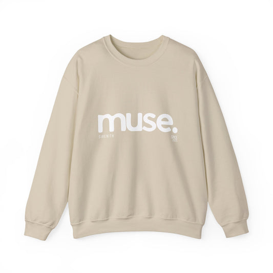 Chic Muse Unisex Heavy Blend Crewneck Sweatshirt, Cozy Casual Style, Gift for Creatives, Fashionable Sweatshirt, Layering Essential