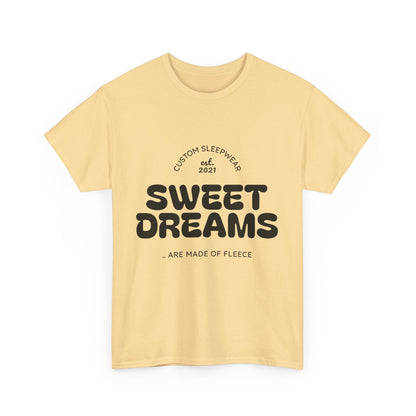 Sweet Dreams Heavy Cotton Tee, Cozy Sleep Shirt, Funny Sleepwear, Gift for Sleep Lovers, Birthday Pajama Top, Unisex T-Shirt