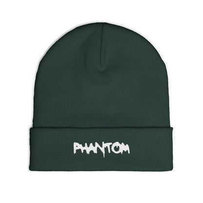 Stylish Knit Beanie (Embroidery) - Perfect for Winter, Casual Outings, Gifts, Festivals, Outdoor Adventures, 'PHANTOM' Design