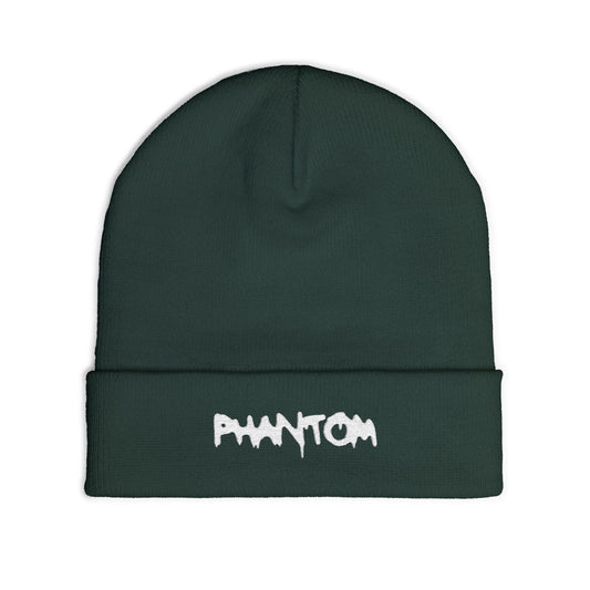 Stylish Knit Beanie (Embroidery) - Perfect for Winter, Casual Outings, Gifts, Festivals, Outdoor Adventures, 'PHANTOM' Design