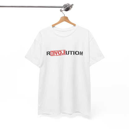 Heavy Cotton Tee with REVO-lution Design - Casual Wear, Statement Shirt, Gift for Activists, Streetwear Essential